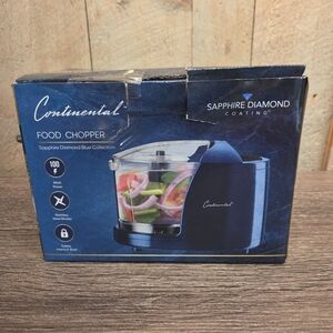 Continental 1 1/2 Cup Food Chopper Blue Diamond MC402P Kitchen Gadget Mini
